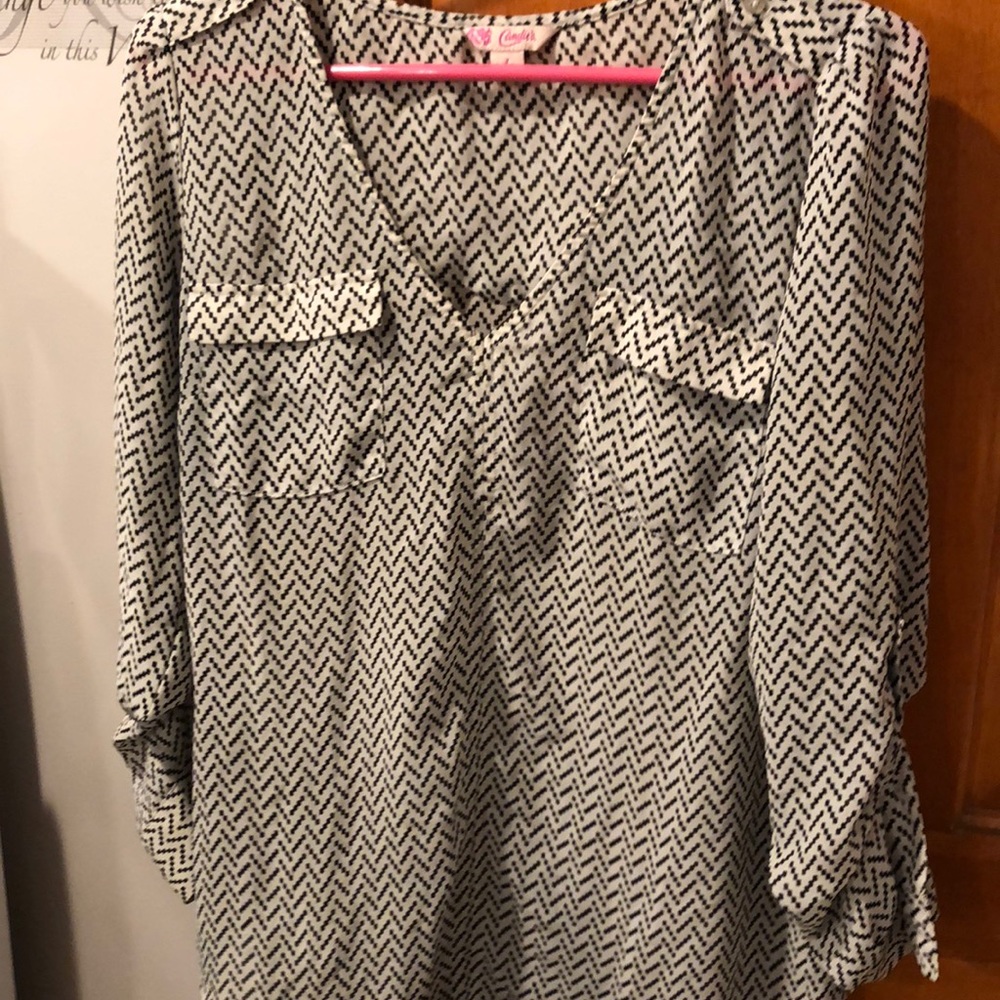 Black and white blouse